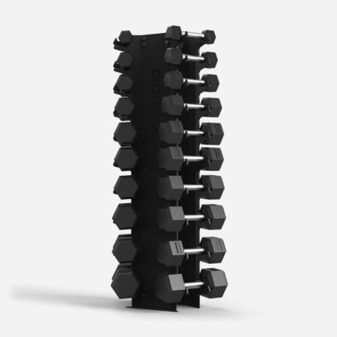 IronEdge 1kg-10kg IE Hex Head Dumbbell Set with Rack