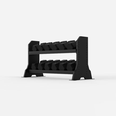 IE Hex Head Dumbbell Set 32.5-45kg (Pairs) with Rack
