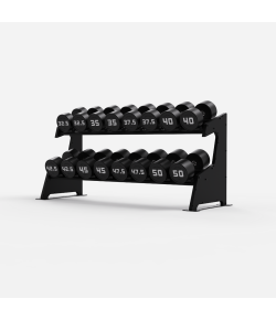 2 x 32.5kg-50kg Premium Dumbbells & Rack
