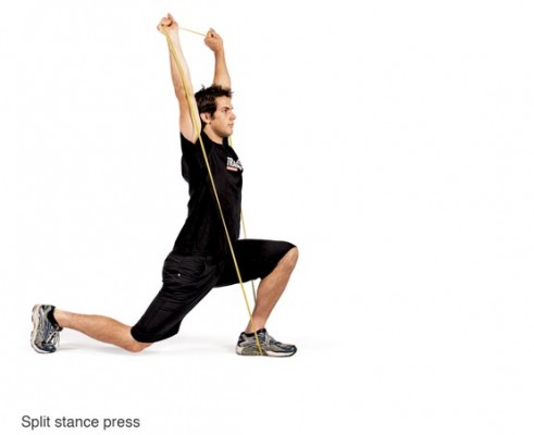 Power Band split stance press