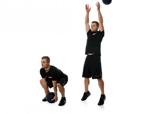 Medicine ball overhead back throw