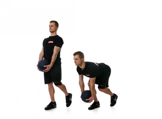 Medicine ball single leg deadlift