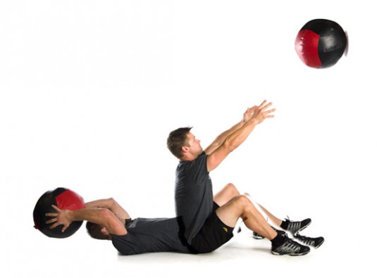 Medicine ball sit up throw